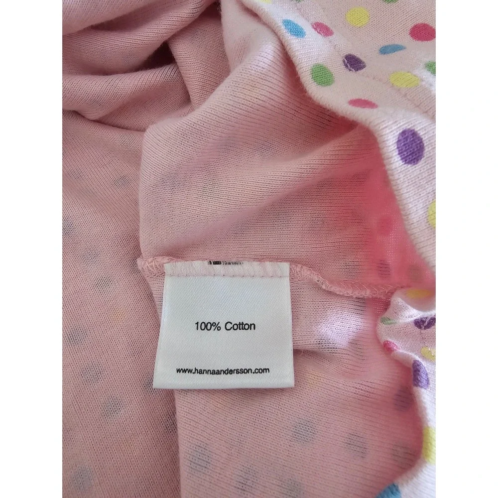 Hanna Andersson Girls Pink Polka Dot Cotton Playground Dress Size 130/8 years
